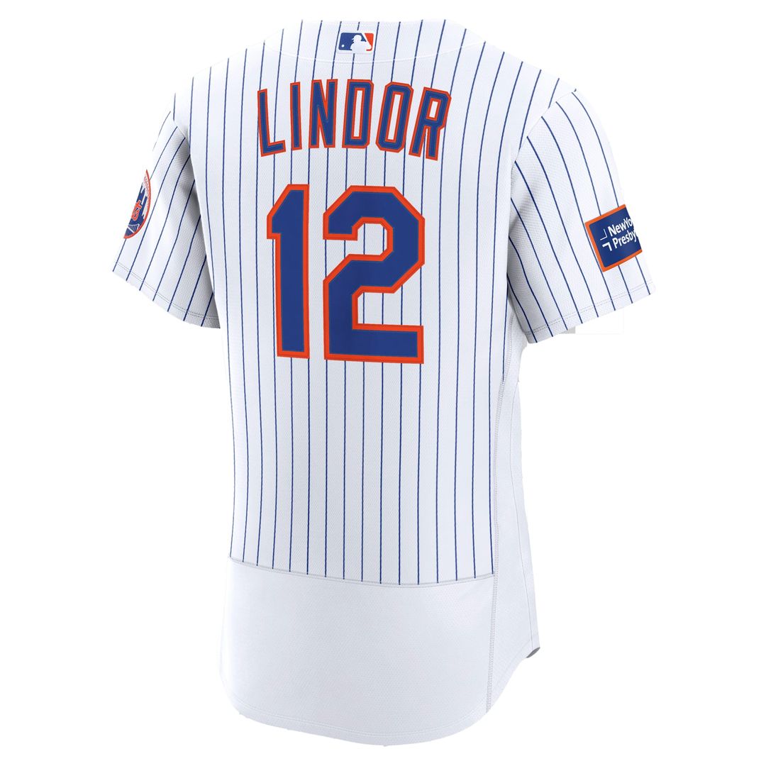 New York Mets Francisco Lindor Nike Black Alternate Authentic Sponsor Patch Jersey
