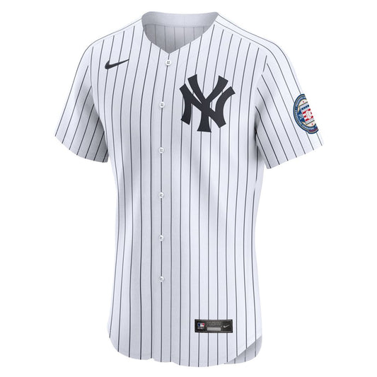 New York Yankees Derek Jeter Nike White Home 2020 Hall of Fame Induction Patch Elite Player Jersey