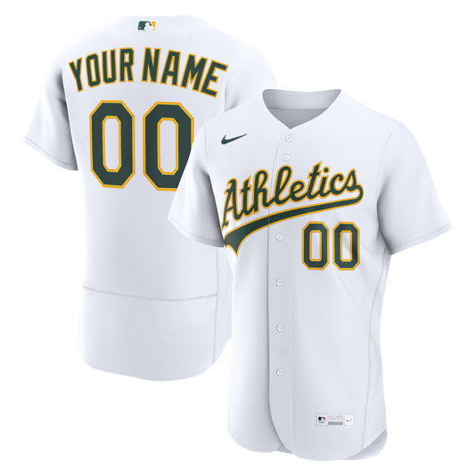 Athletics Nike White Home Authentic Custom Jersey