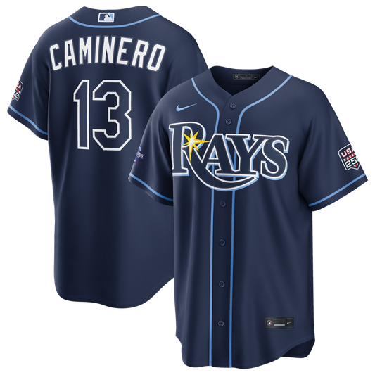 2026 All-Star Game Tampa Bay Rays Junior Caminero Nike Navy Replica Jersey