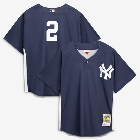 New York Yankees Derek Jeter Mitchell & Ness Navy Authentic Batting Practice Jersey