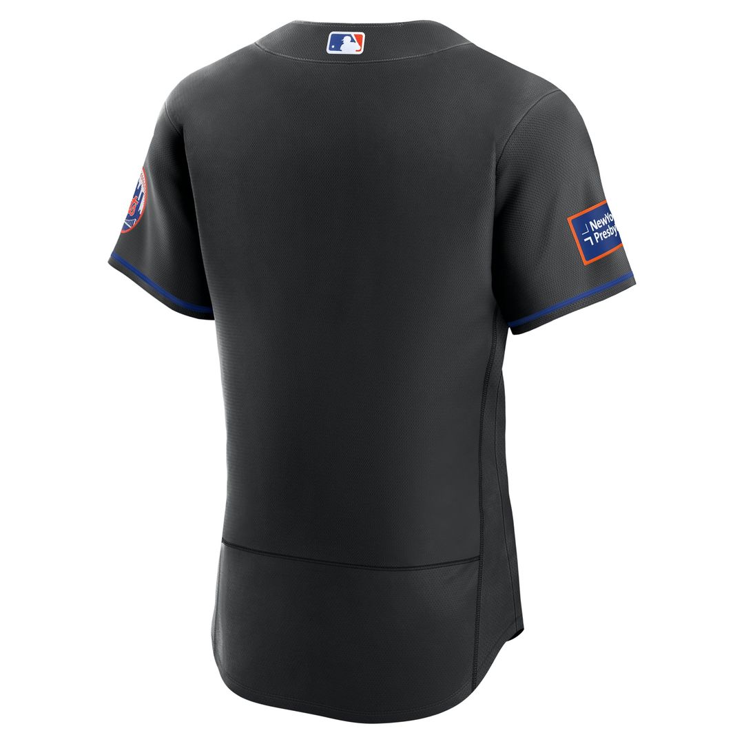 New York Mets Nike White Home Sponsor Patch Authentic Jersey