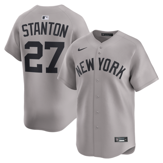 New York Yankees Giancarlo Stanton Nike Gray Road Limited Jersey