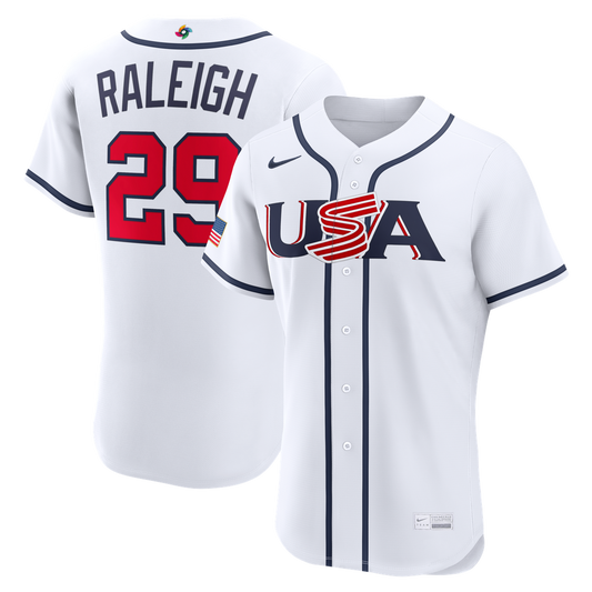USA Baseball Cal Raleigh Nike White 2026 World Baseball Classic Home Authentic Jersey