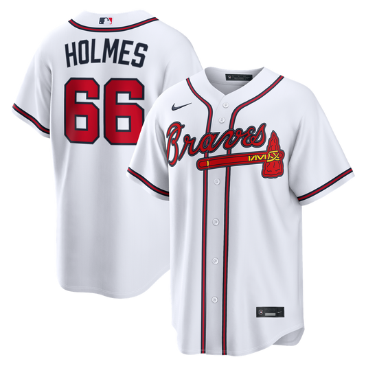 Atlanta Braves Grant Holmes Nike White Home Replica Jersey