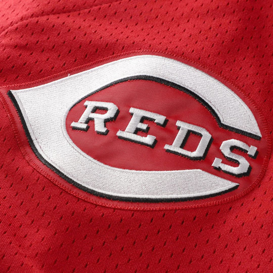 Cincinnati Reds Barry Larkin Mitchell & Ness Red Throwback Cooperstown Mesh Batting Practice Jersey
