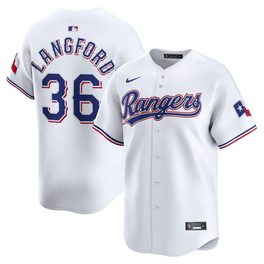 Texas Rangers Wyatt Langford Nike White Home Limited Player Jersey