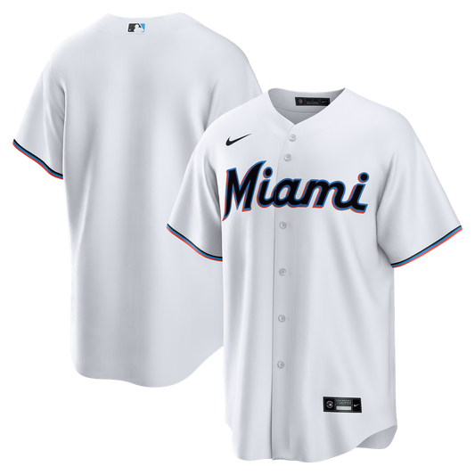 Miami Marlins Nike White Home Big & Tall Replica Jersey