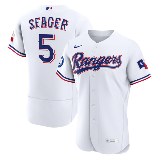 Texas Rangers Corey Seager Nike White Home Authentic Sponsor Patch Jersey