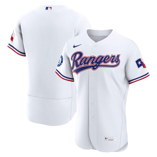 Texas Rangers Nike White Home Sponsor Patch Authentic Jersey