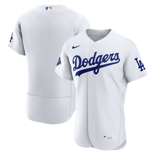 Los Angeles Dodgers Nike White Home Sponsor Patch Authentic Jersey