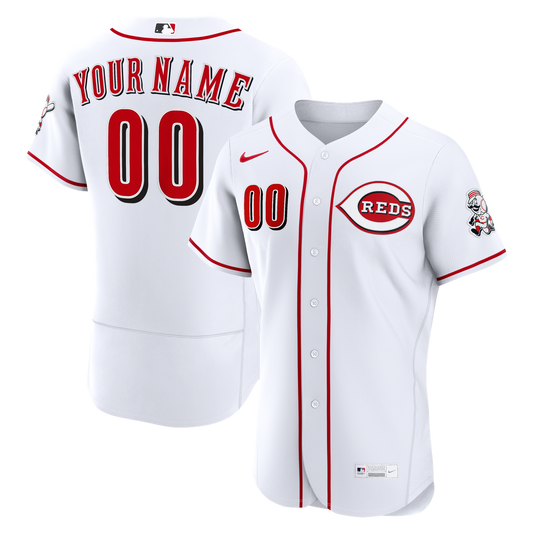 Cincinnati Reds Nike White Home Authentic Custom Jersey