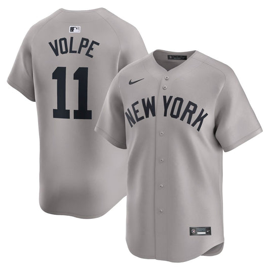 New York Yankees Anthony Volpe Nike Gray Away Limited Player Jersey