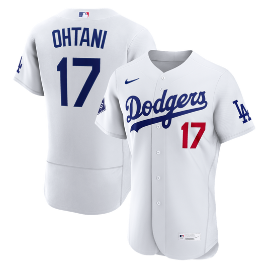 Los Angeles Dodgers Shohei Ohtani Nike White Home Authentic Sponsor Patch Jersey
