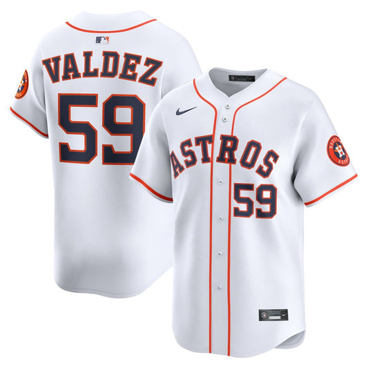 Houston Astros Framber Valdez Nike White Home Limited Player Jersey