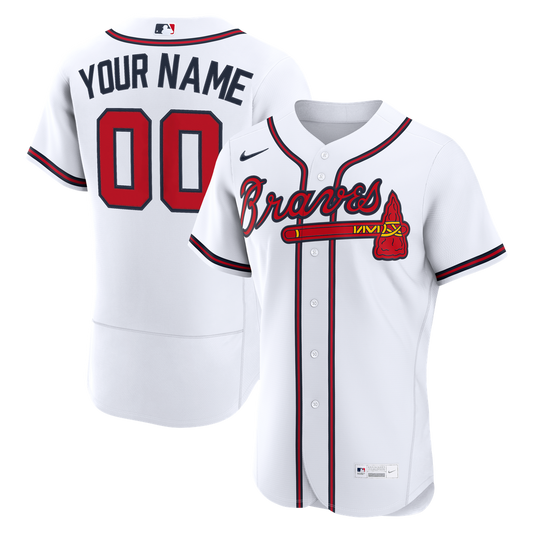Atlanta Braves Nike White Home Authentic Custom Jersey