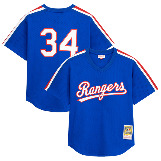 Texas Rangers Nolan Ryan Mitchell & Ness Royal Big & Tall Cooperstown Mesh Batting Practice Jersey