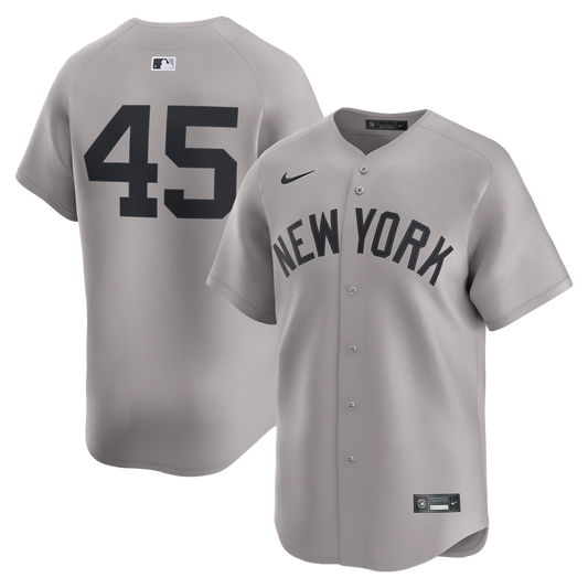 New York Yankees Gerrit Cole Nike Gray Road Limited Player Jersey