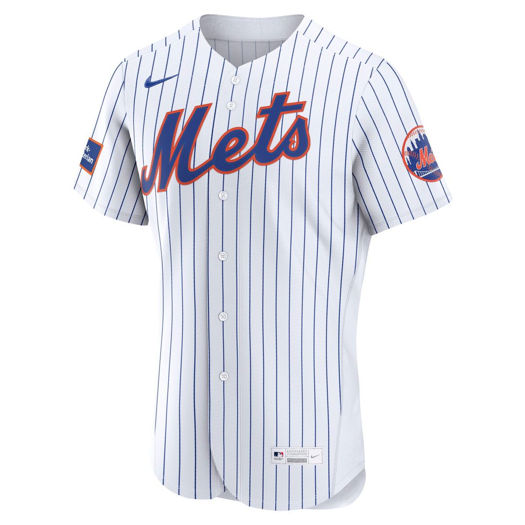 New York Mets Nike Black Alternate Sponsor Patch Authentic Jersey