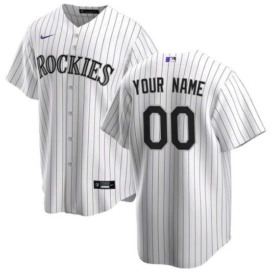 Colorado Rockies Nike White Home Replica Custom Jersey