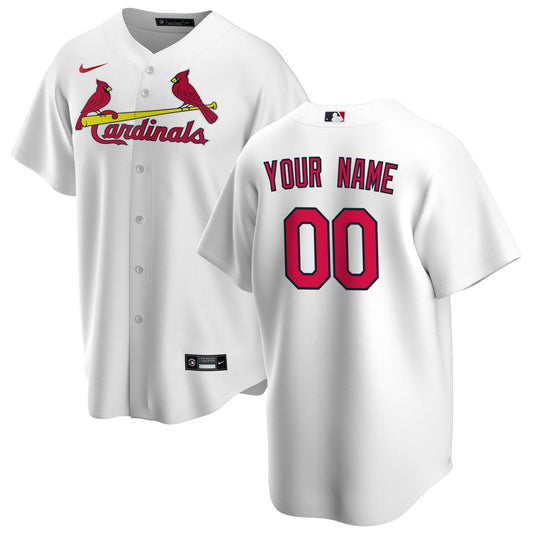St. Louis Cardinals Nike White Home Replica Custom Jersey