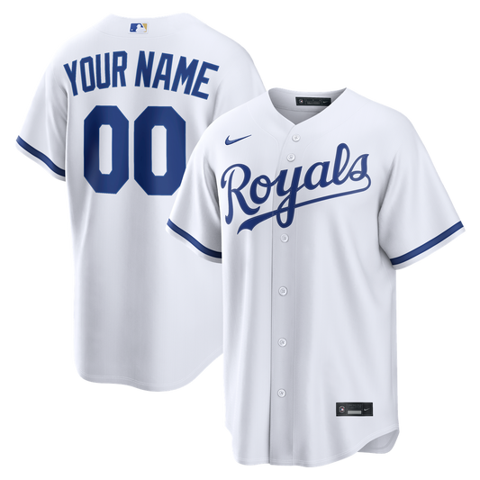 Kansas City Royals Nike White Home Replica Custom Jersey