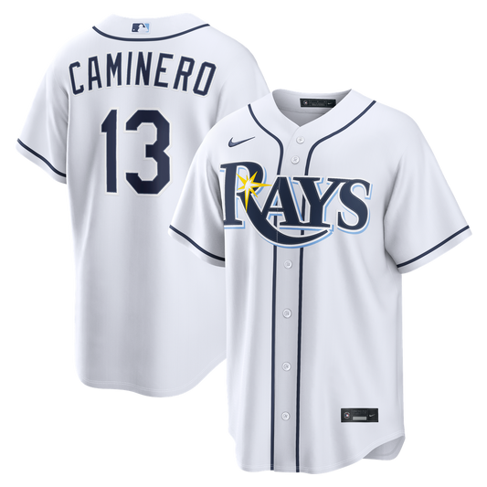 Tampa Bay Rays Junior Caminero Nike White Home Replica Jersey