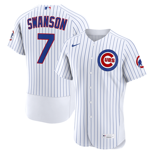 Chicago Cubs Dansby Swanson Nike White Home Authentic Jersey