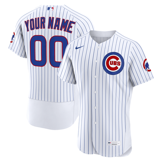 Chicago Cubs Nike White Home Authentic Custom Jersey