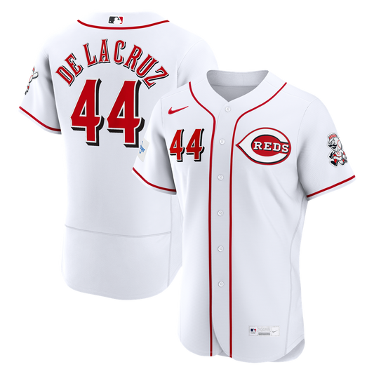 Cincinnati Reds Elly De La Cruz Nike White Home Authentic Sponsor Patch Jersey