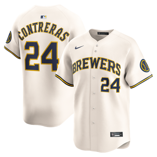 Milwaukee Brewers William Contreras Nike Cream Home Limited Player Jersey
