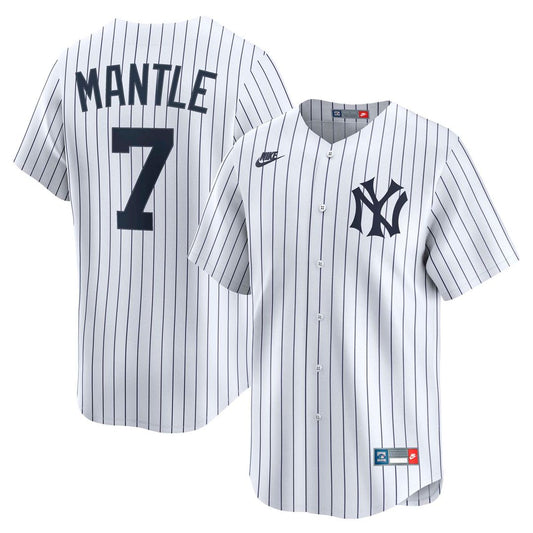 New York Yankees Mickey Mantle Nike White Throwback Cooperstown Collection Limited Jersey