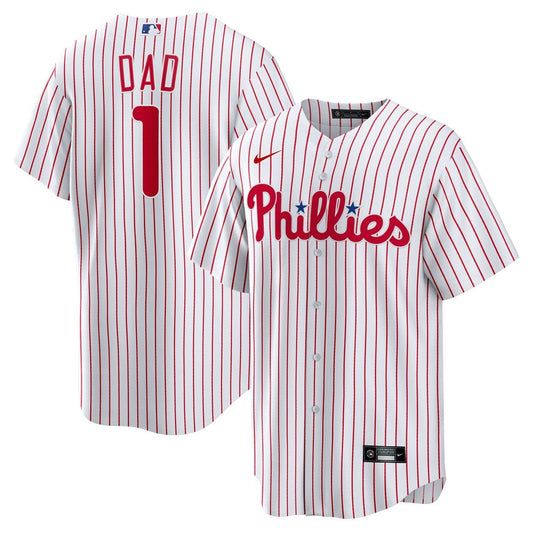 Philadelphia Phillies Nike White #1 Dad Home Replica Jersey