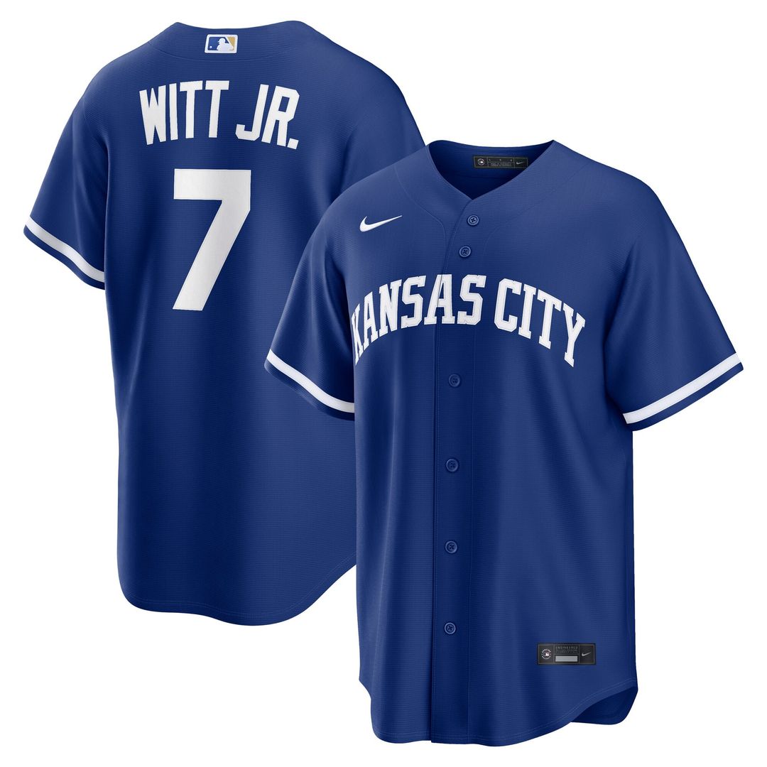 Kansas City Royals Bobby Witt Jr. Nike Gray Road Replica Jersey