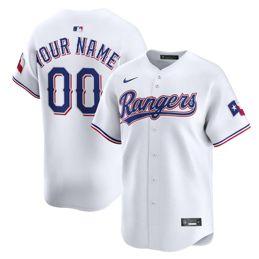 Texas Rangers Nike White Home Limited Custom Jersey