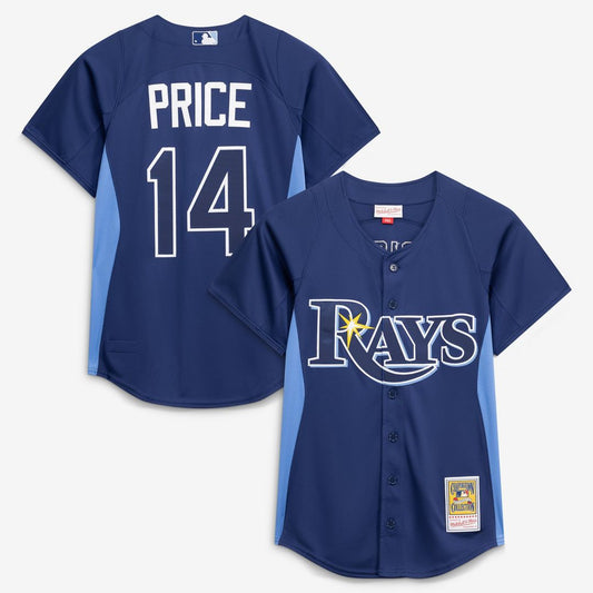 Tampa Bay Rays David Price Mitchell & Ness Blue Authentic Batting Practice Jersey
