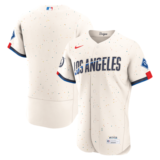Los Angeles Dodgers Nike Cream City Connect Authentic Sponsor Patch Jersey