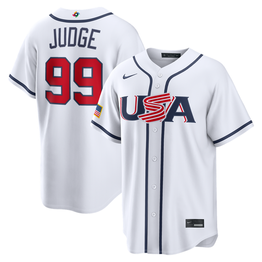 USA Baseball Aaron Judge Nike White 2026 World Baseball Classic Home Stadium Jersey
