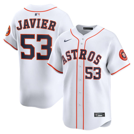 Houston Astros Cristian Javier Nike White Home Limited Player Jersey