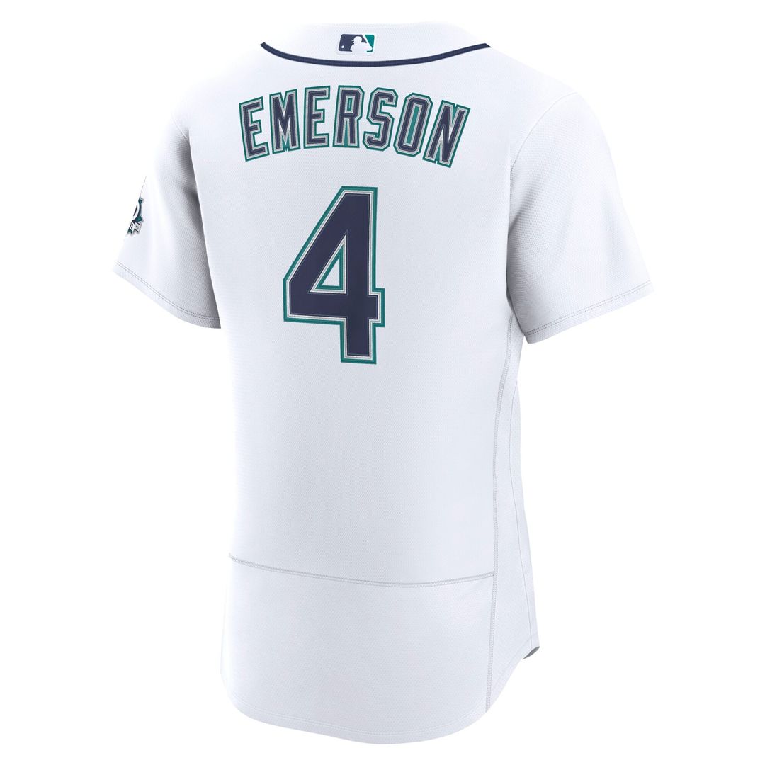 Seattle Mariners Colt Emerson Nike White Home 50th Season Authentic Jersey